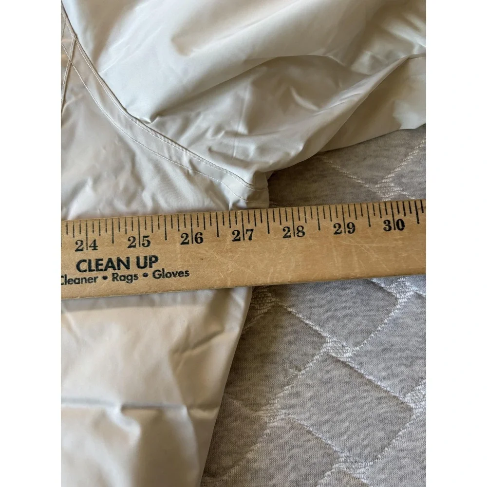 Athleta Bomber Jacket Women Large Tall White Full Zip Windbreaker Lined Athletic